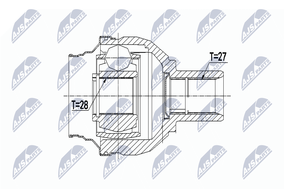 Шрус mercedes w176 a180cdi 15- w242/w246 b180cdi 15- gla180/gla200/g250 w156 14- /atmпереднийaпрвый NTY NPW-ME-083