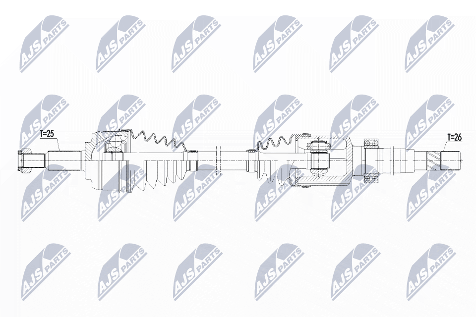 Полуось renault captur 1.5dci 13- /прав NTY NPW-RE-103