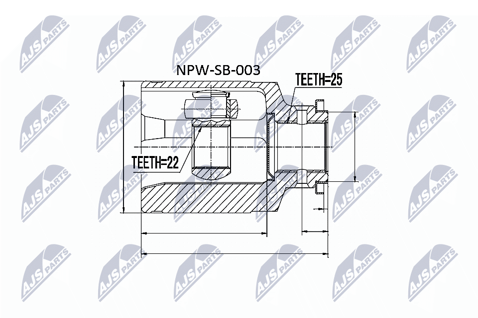 Шрус внутренний subaru forester s10 atm 2.0 96-02 impreza g10 atm 2.0 92-00 legacy atm 2.0 93-98 лев/прав NTY NPW-SB-003