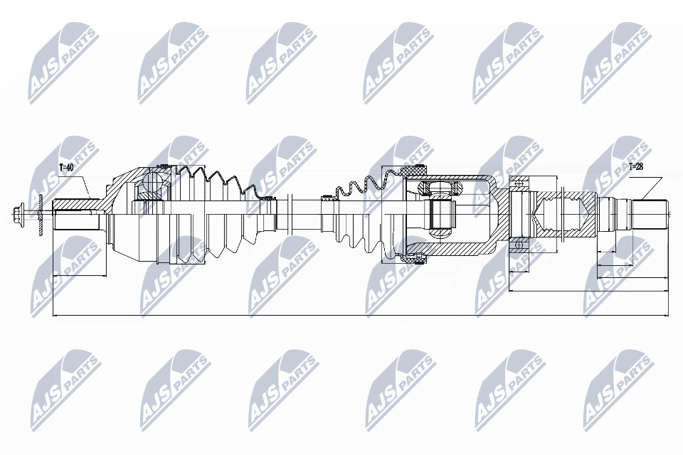 Вал полуоси привод в сборе NTY NPW-VV-024