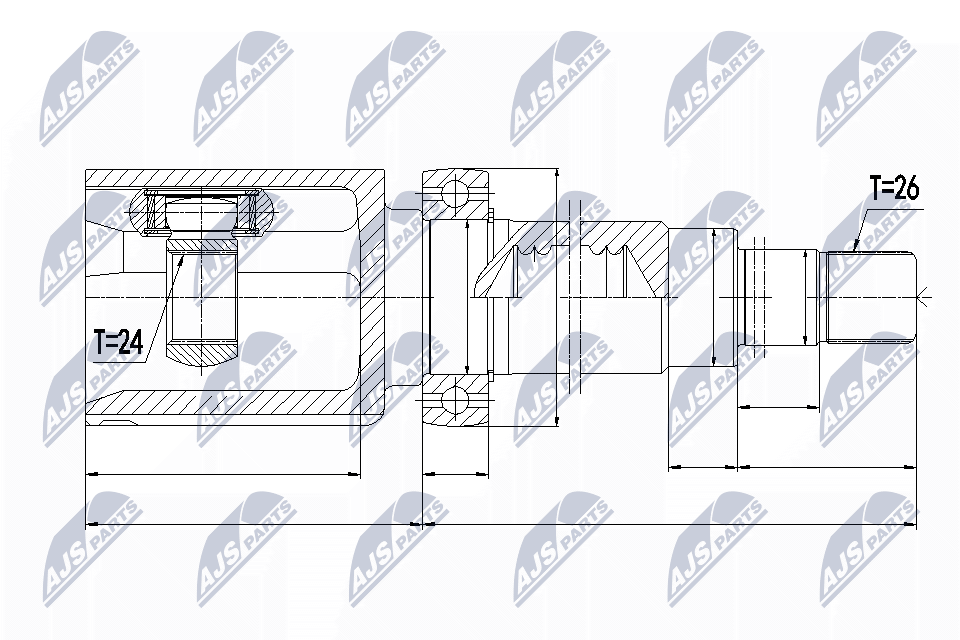 Шрус volvo v40 d2/t3/t4 12- /првый NTY NPW-VV-066
