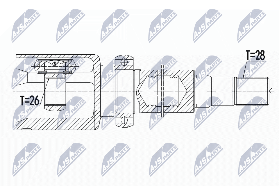 Шрус volvo 2.0t2.0t5 s60ii/v60 10-15 s80 10- v70iii 2.0t 10- /првый NTY NPW-VV-071