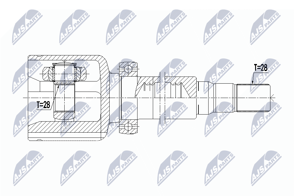Шрус volvo eng.1.6t s60ii/v60 t3/t4 10- s80ii/v70iii t4 10- /првый NTY NPW-VV-083