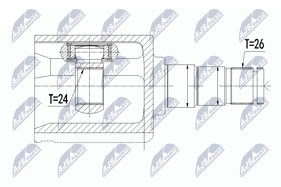 Шрус volvo v40 1.6t/1.6d t3/t4/d2 12-17 /левый NTY NPW-VV-093