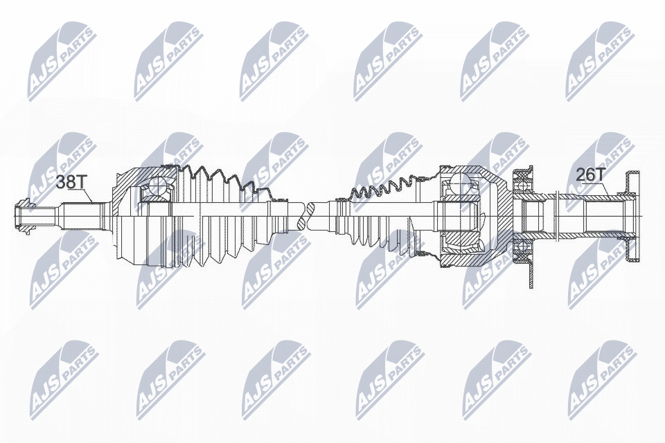 Полуось vw t5 2.5tdi 03-09 мкпп правая NTY NPW-VW-103