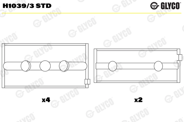 Вкладыши коренные к-кт GLYCO H1039/3 STD