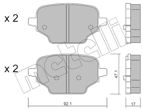 К-т дисков. тормоз. колодок METELLI 22-1245-0