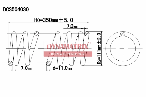 Пружина подвески DYNAMATRIX-KOREA DCS504030