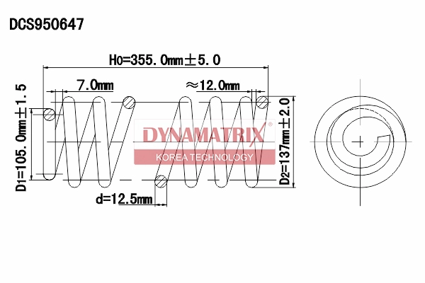 Пружина подвески DYNAMATRIX-KOREA DCS950647