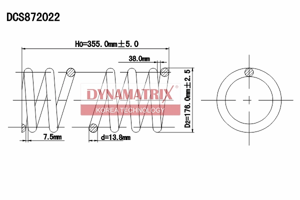 Пружина подвески DYNAMATRIX-KOREA DCS872022