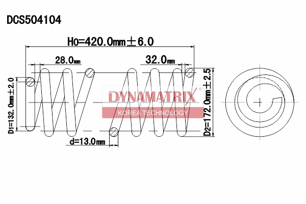Пружина подвески DYNAMATRIX-KOREA DCS504104