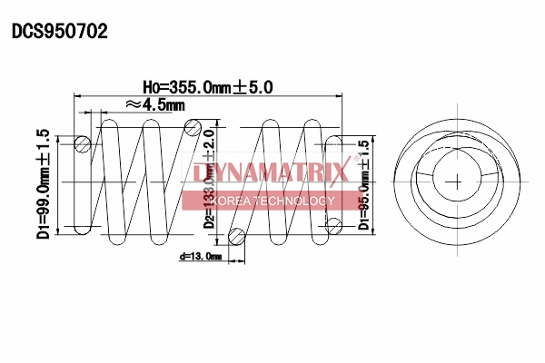 Пружина подвески DYNAMATRIX-KOREA DCS950702