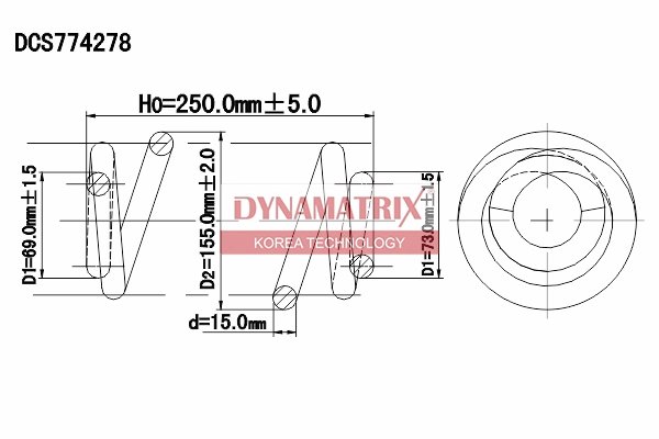 Пружина подвески DYNAMATRIX-KOREA DCS774278