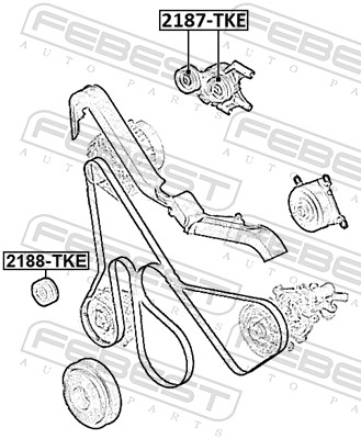 Ролик натяжной поликлинового ремня FEBEST 2187-TKE