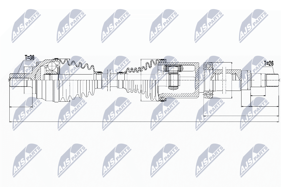 Полуось NTY NPW-VV-065