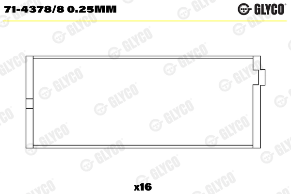 Вкладыши шатунные GLYCO 71-4378/8 0.25MM