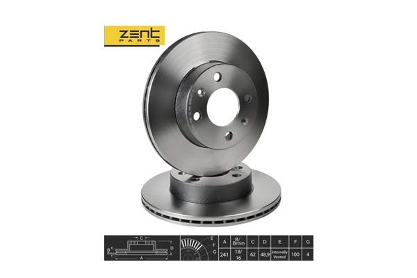 Диск тормозной передний ZENTPARTS Z06106