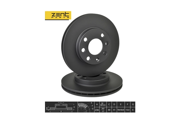 Диск тормозной передний ZENTPARTS Z06257