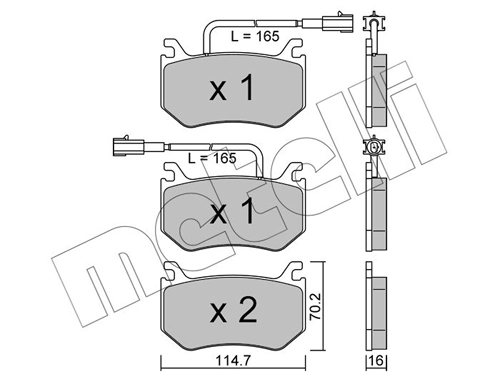 К-т дисков. тормоз. колодок METELLI 22-1102-0