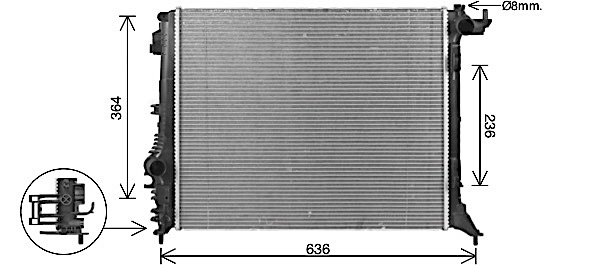 Радиатор системы охлаждения AVA QUALITY COOLING RT2648