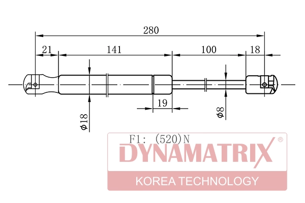 Амортизатор багажника DYNAMATRIX-KOREA DGS032436