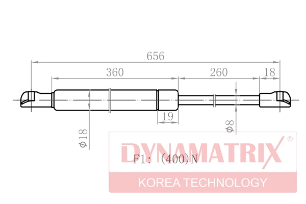 Амортизатор багажника citroen xsara break 97-05 DYNAMATRIX-KOREA DGS8986IG