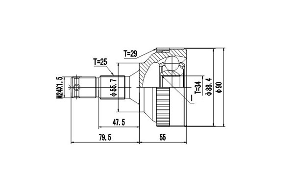К-кт шруса 303432 peugeot 306 2.0 1.9dt 93-02 405 2.0 1.9d/td 92-96.