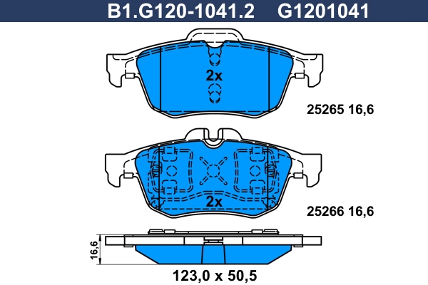 Колодки тормозные дисковые /комплект 4 шт GALFER B1-G120-1041-2