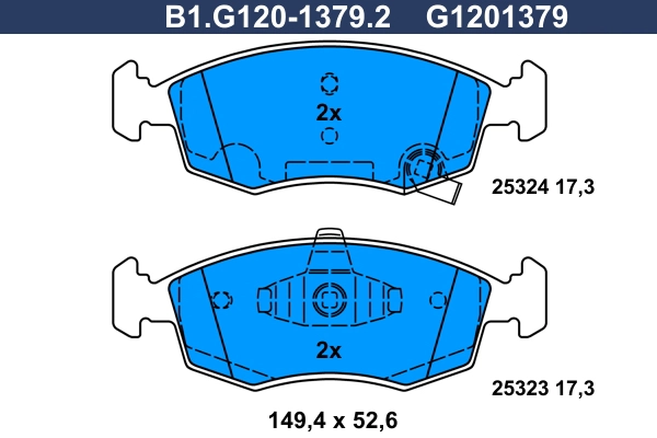 Колодки тормозные дисковые /комплект 4 шт GALFER B1-G120-1379-2