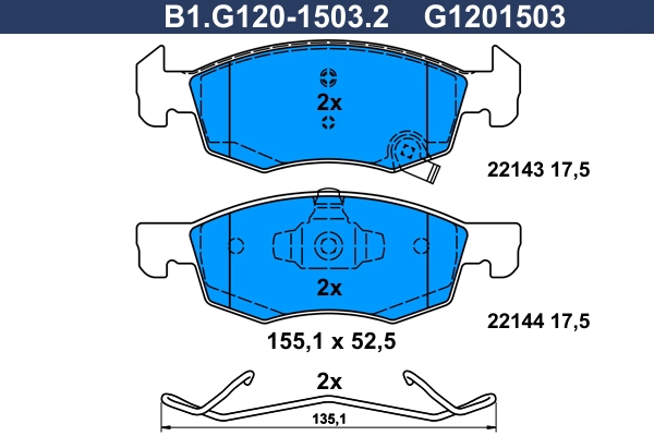 Колодки тормозные дисковые /комплект 4 шт GALFER B1-G120-1503-2