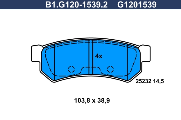 Колодки тормозные дисковые /комплект 4 шт GALFER B1-G120-1539-2