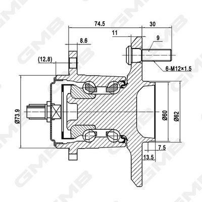Ступица задняя левая GMB GH34970A