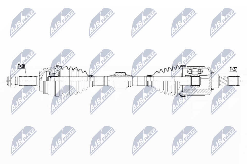 Npw-ch-060 полуось jeep compass 2wd/4wd 2.0/2.4 -14 /atmлевый/ NTY NPW-CH-060