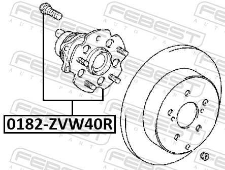 Ступица задняя FEBEST 0182-ZVW40R
