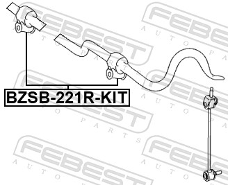 Комплект втулок стабилизатора FEBEST BZSB221RKIT