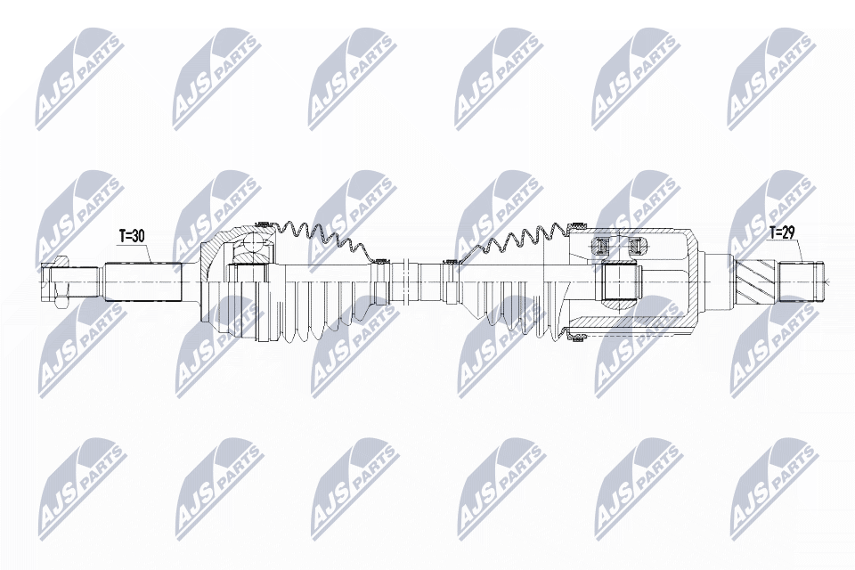 Полуось tesla model x 60d/75d/90d/100d/p90d/p100d 15- /lewaprzednia/ NTY NPW-CH-074