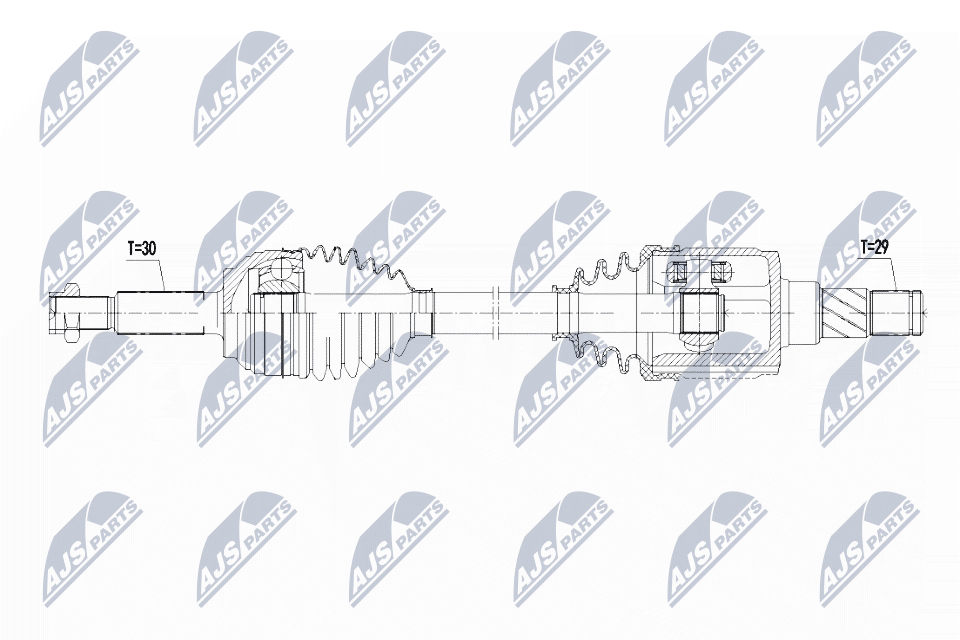 Полуось tesla model s 60/60d/70/70d/75/75d/85/85d/90d/100d/p85dp90d/p100d 14- /tylnal/p/ NTY NPW-CH-080