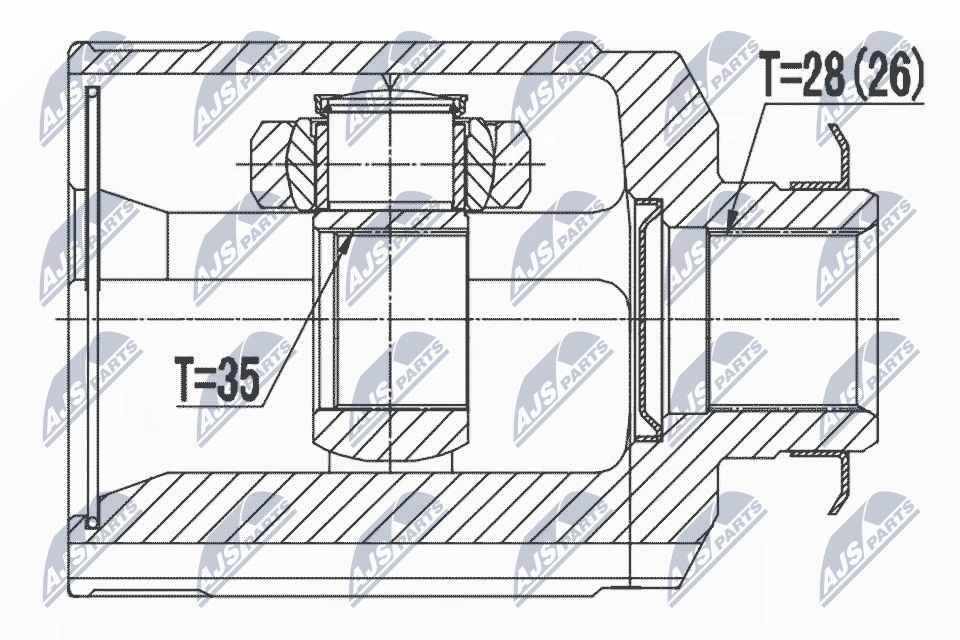 Шрус hyundai santa fe 12-15 kia sorento 09-15 /prawy/ NTY NPW-HY-524