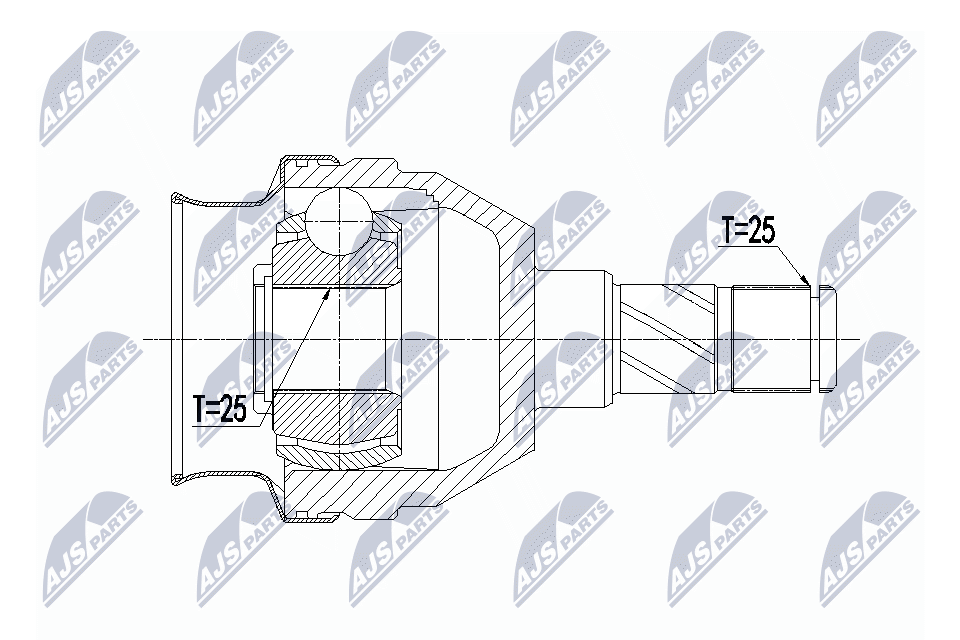 Шрус наружный opel astra j 1.4t 09- /л/п/ astra j 1.7cdti 09- /прав/ NTY NPW-PL-066