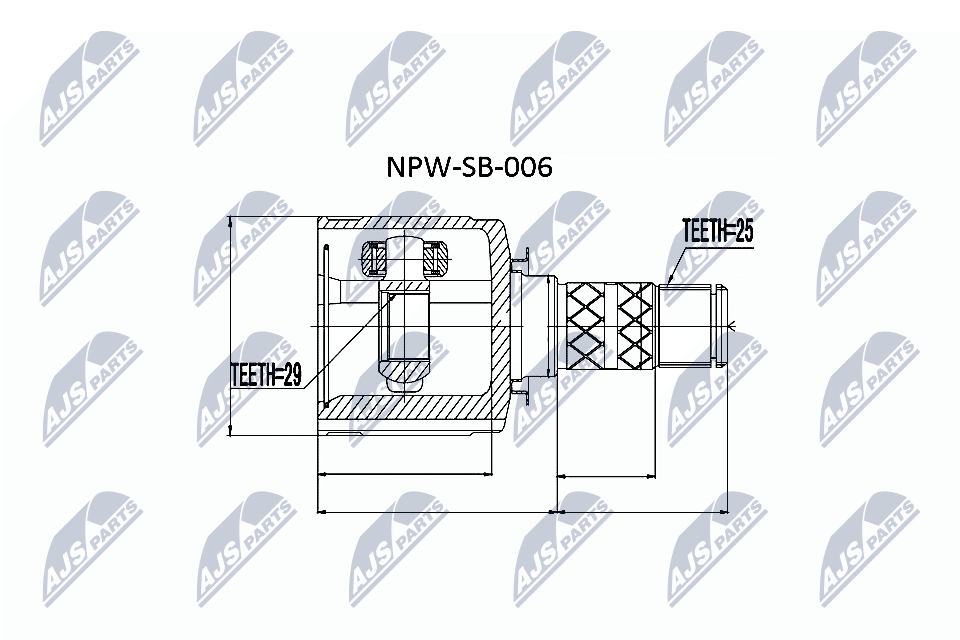 Шрус наружный subaru impreza g11 00-07 legacy b13 03- /лев/ NTY NPW-SB-006