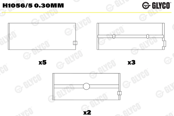Вкладыши коренные GLYCO H1056/5 0.30MM