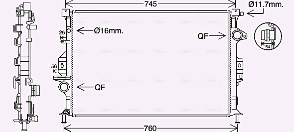 Радиатор системы охлаждения AVA QUALITY COOLING FD2639
