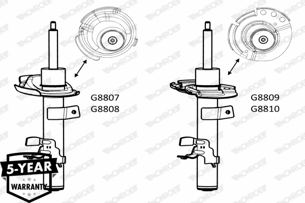 Амортизатор подвески газонаполненный MONROE G8808