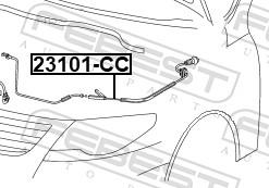 Тросик привода открывания замка капота FEBEST 23101-CC