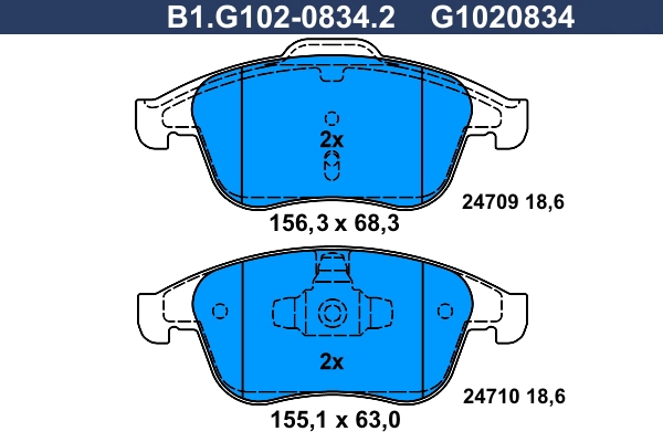 Тормозные колодки GALFER B1-G102-0834-2