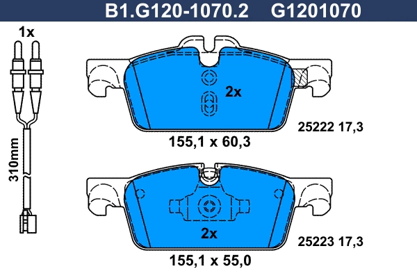 Тормозные колодки GALFER B1-G120-1070-2