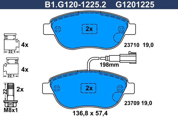 Тормозные колодки GALFER B1-G120-1225-2
