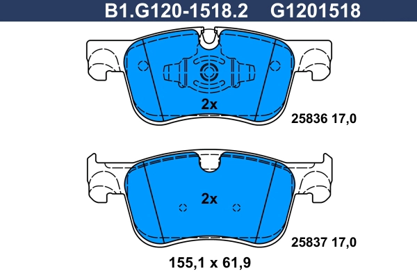 Тормозные колодки GALFER B1-G120-1518-2