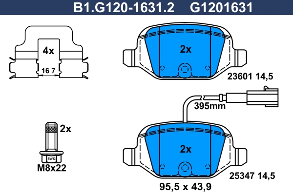 Колодки тормозные дисковые GALFER B1-G120-1631-2