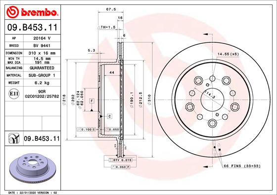 Disc BREMBO 09.B453.11